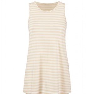 Cabi Comeback Tank White Stripe Large NWT
